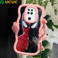UCUC for Redmi Note 9 Back Cover Red Black Spider Man Creative Candy Color Wave Silicon Phone Protective Case. 