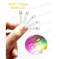 10/100PCS - Seven Color 5mm 3V Color Changing  RGB LED. 