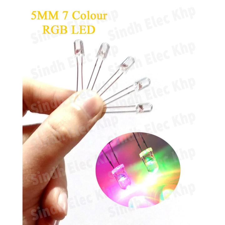 10/100PCS - Seven Color 5mm 3V Color Changing  RGB LED