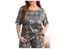 Gray Multi Heart Printed Women Night Dress | Printed Ladies Sleep Wear Night Dress with Shirt and Trouser (Complete Sleeping Suit) For Women/Nighty for Girls. 