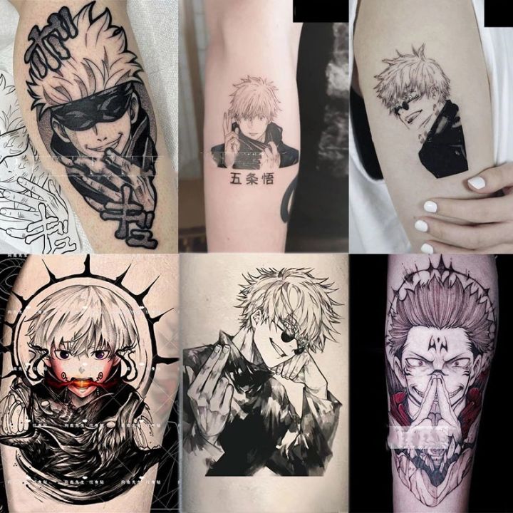 Anime Jujutsu Kaisen Tattoo Stickers Itadori Yuji Gojo Satoru Waterproof Tattoo Halloween Fashion Cosplay Accessory Gifts