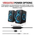 Mini Gamming Woofer Best USB Speakers With Bass Subwoofer Volume Control 3.5mm Audio USB Wired Powered Built-in Four Loudspeaker Multimedia for Laptop / Gaming PC. 
