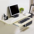 Wall-mounted Drop-leaf Table,Floating Table Wood Table With Keyboard Tray,Space-saving Laptop Workstation For Kitchen Bedroom Study Room-C. 
