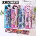 Stationery Gift Set for School Children Girls and Boys Perfect Birthday Gift Beautiful Stationary Set Pencil Eraser Sharpener Scale. 