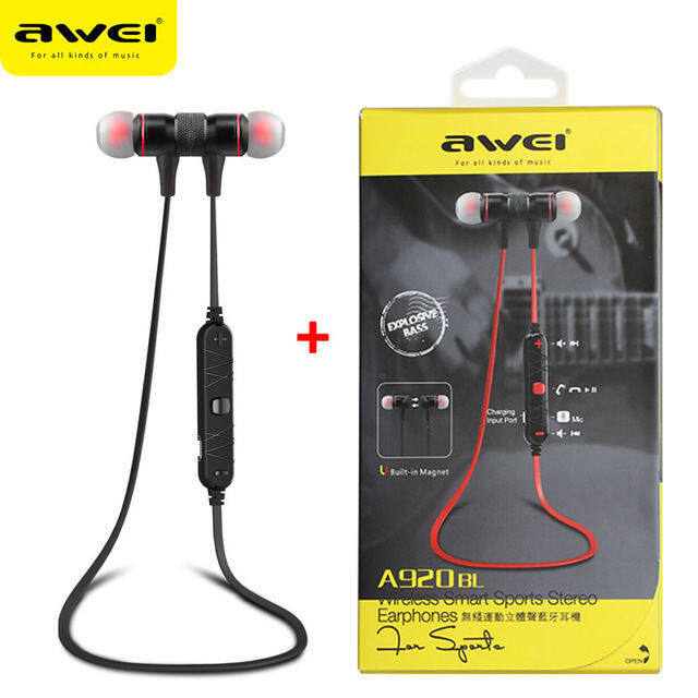 Awei A920BL Neckband Wireless Earbuds Ergonomic In-Ear Bluetooth Headset Bluetooth 5.3 Sport Wireless Earbuds Music Stereo Earphones