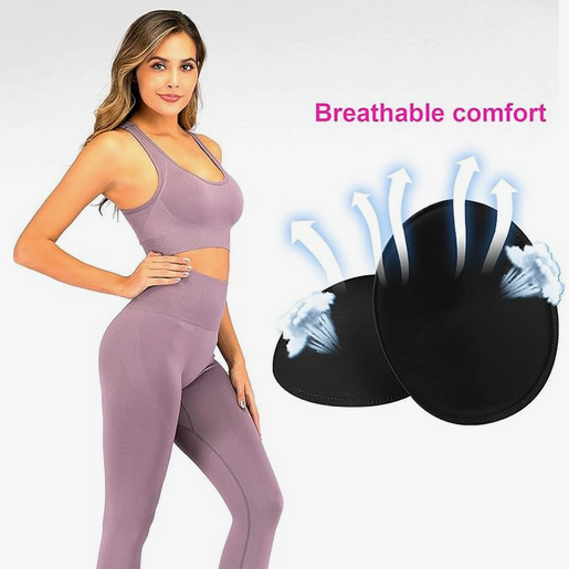 WASHABLE TopBine 1 pairs Round Soft Bra Inserts Pads Removable Sport Bra Cups inserts Mastectomy Bra Inserts For Bikini Top Swimsuit