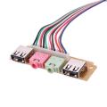 2 USB 2.0 Ports PC Computer Case Front Assembly I-O Panel USB Audio Port Mic Earphone Cable. 