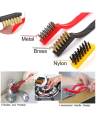 Pack of 3 Wire Brushes Kitchen/Electronics/Motors Degreasing Cleaning. 