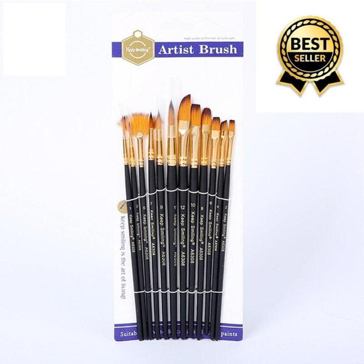 Pack%20of%2012%20Multi%20Shapes%20High%20Quality%20Nylon%20Professional%20Art%20Brush%20Set%20-%20Image%203