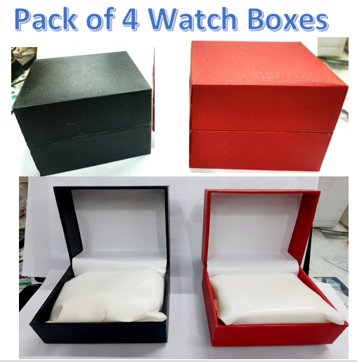 Pack of 4  Men women  leather Boxes for single Watch -Gift box For Watches- watch box