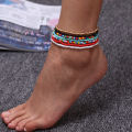 2024 ZOSHI 7pcs/Set New Handmade Beaded Anklet Bracelets Rainbow Color Elastic Ankle Bracelet On The Leg Foot Beach Jewelry Myhappinessisyou. 