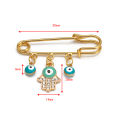 Emotion HENG Lucky Eye Fatima Hamsa Hand Blue Turkish Evil Eye Brooch Pin Gold Color Alloy Charm Brooch for Women Men Fashion Jewelry BE102. 