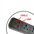 SpeedX 504PU Power Strip Multi Power Plug Extension Board with 2 USB Ports + 2 Type C Ports + 5 Sockets Universal Travel Charging Adapter. 