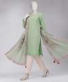 Junaid Jamshed - Green Lawn Embroidered  Women Unstitched 2 Piece Shirt Dupatta JDS-S-26-1366 MIRAAN-4. 