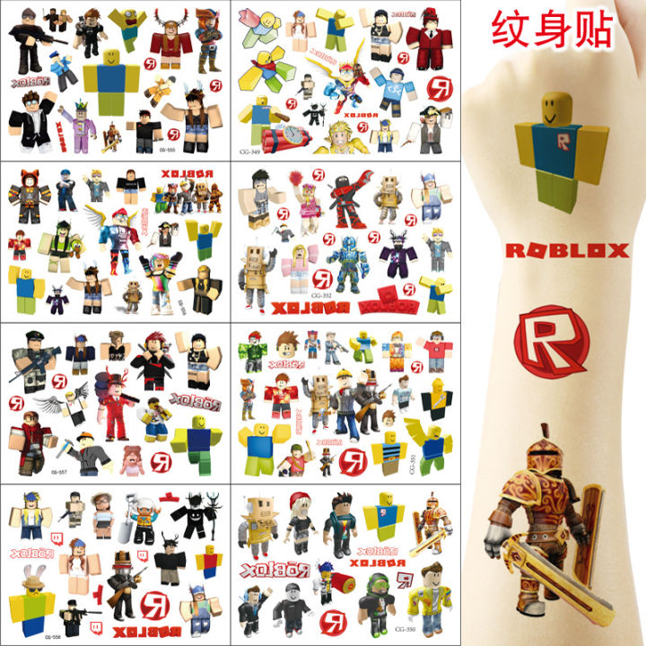 Children's roblox Lego Minecraft block game tattoo stickers water transfer stickers game paste painting stickers