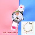 Cute Cheese Cat Pattern Children Watches With Bracelet Quartz Analog Kids Watches For Girls Boys Ladies Clock Relogio. 