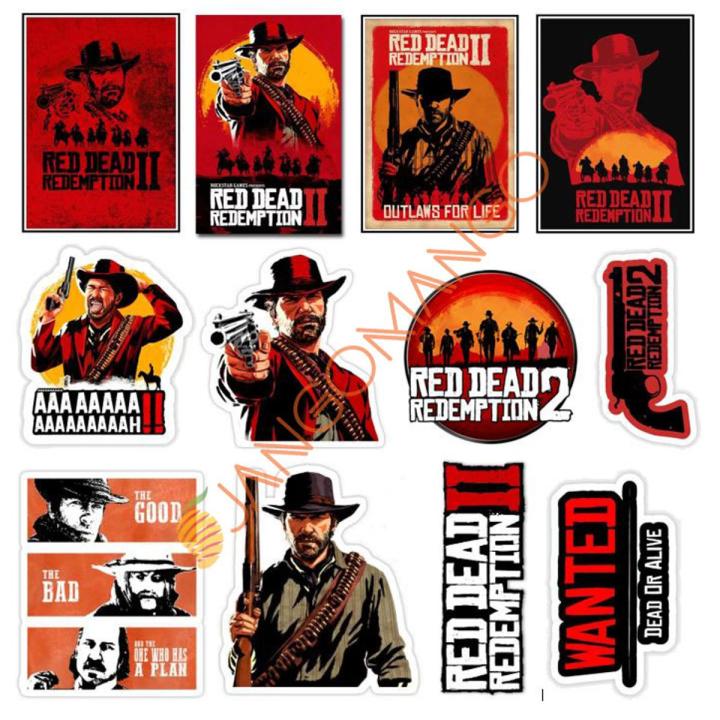 10 Pcs Red Dead Redemption 2 Game Stickers Pack For Laptop,Desk, Notebook and  Mobile covers DIY Stickers - JangoMango Store