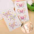 5 Sheets Colorful Butterfly Tattoo Stickers Collarbone Flower Arm Waterproof Non Reflective Disposable Temporary Tattoo. 