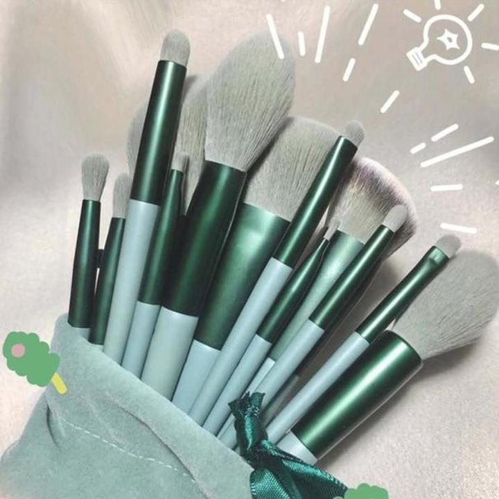 13 Pcs Makeup Brush Set Soft hair Loose Powder Eyeshadow Concealer Contour Eyeliner brush Foundation Beauty Cosmetic tools