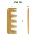 2X Thick Solid Wood Comb Wide Tooth Comb Portable Styling Massage Anti-Static Hair Comb Handleless Hairdressing Comb. 