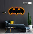 ZF Wooden Batman LED Wall Lamp, Comic Lover, Bat Cave, Night Lamp, for Gift, Kids Room, Gaming Setup, Gaming Room, Man Cave,Led Lamp,Trendy Decore. 