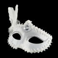 Feather Pearl Mask Halloween Party Masquerade White Black Eye Masks Women Night Club Shows Dance Role Playing Prop Decorations. 