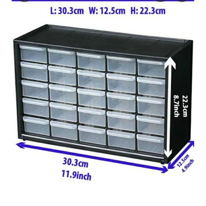 Cabinet 25 box Plastic Electronics Accessories Parts Storage Cabinets Small Parts Organizer Jewelry Box