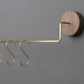 Nordic Wooden Brass Towel Rack Black Walnut Wall-mounted Storage Holder Bathroom Shelf Hooks Home Organizer Restaurant Decor. 