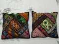 Multicolor Handmade Cushion Covers Set For Sofa Pack of 2. 