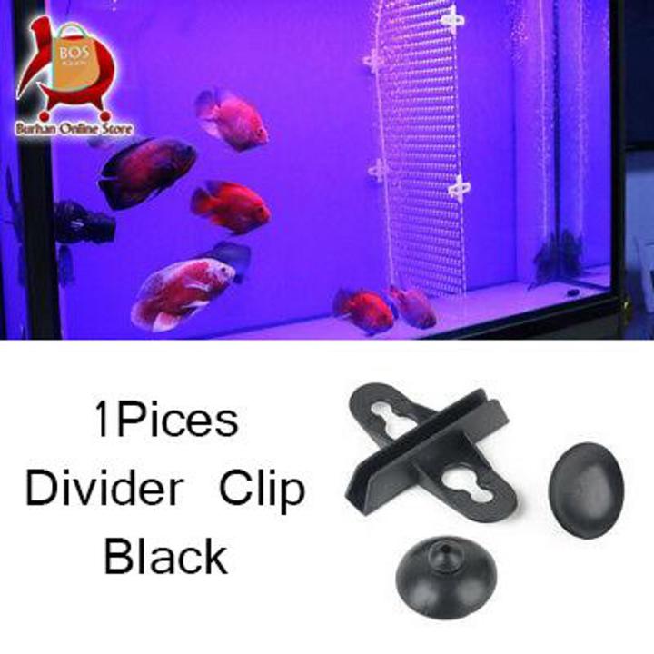 1pcs Aquarium Fish Tank Divider Holder Black with Suction Cup Plastic Sheet Holder for Aquarium Fish Tank Daraz.pk