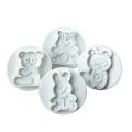 Bear Fondant and Cookie Plunger Cutter 4Pcs Set Plastic. 