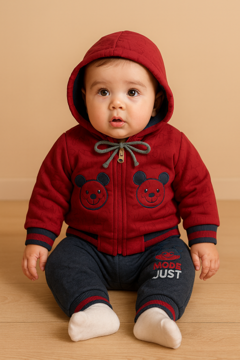 Baby Boy Winter Tracksuit 2-Piece Set | Hoodie Jacket & Trouser | Soft ...