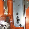 Sliding door lock. 