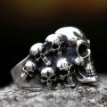 2022 NEW Men's 316L stainless steel rings high quality Vintage punk skull with fashion Gothic Motorcycle Jewelry. 