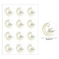 100 PCS Eid Mubarak Paper Gift Sticker Candy Label Sealing Stickers Eid Al-fitr Ramadan Kareem Decoration Festival Party Supplies D11. 
