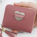 New Ladies Women Cute  Zipper Purse PU Leather Wallets Mini Women's Wallet Card Holder Small Bag Coin Pouch Pocket New Style Clutch With Bear Tassel Soft Sequined Lady Short Purses Female Hand Clutch Handbag for Gifts - Multicolor. 