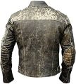 Men's Vintage Antique Motorcycle Retro Biker Leather Jacket For Mens. 