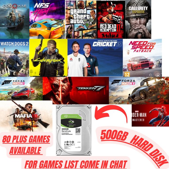 Pre-Installed Games 500GB Laptop and PC HARDDISK, Laptop SATA Hard Disk 500GB Mix Brands, 7200 RPM, 100% Health, Fresh Laptop Pulled 500 GB HARD DRIVE