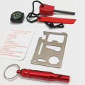 21 in 1 SOS Multifunctional emergency Survival Gear tool Kit | Multi-use Flashlight, compass, fire starter, hand saw, whistle , bottle opener. 