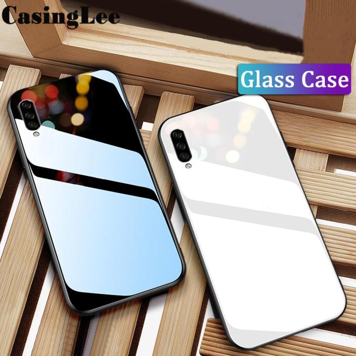 Casinglee For Samsung Galaxy A50 case Glass silicon Full Protection Tempered Glass Back cover for Samsung A50 Phone cases For girls and Boys
