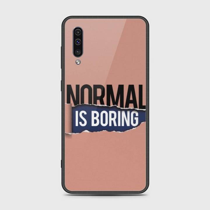 Samsung Galaxy A50s Cover - SkinLee HQ Infinity Glass Case (Soft) - Normal Is Boring - SKINLEE-588-1-637-375