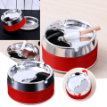 Cigarette Ashtray Detachable Lid Stainless Steel Cigarette Ashtray Smokers Desktop Smoking Ash Tray By D-Store. 