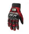 Motorbike Carbon Fiber Powersports Racing Gloves - Red. 
