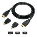 Hdmi Cable Kit 3 In 1 Hdmi Mini + Hdmi Micro 1,5mm Full 1080p. 