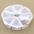 Round 8 compartment storage box Transparent PP plastic box Fishhook box jewelry accessories bead packaging small box. 