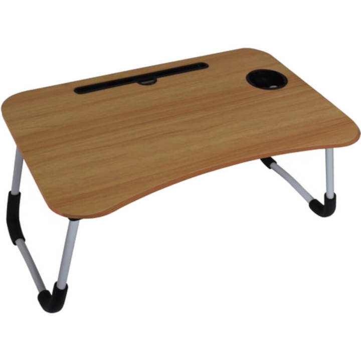 Laptop and study folding Table multipurpose .75 inches thick wood gaming table indoor outdoor wooden material breakfast foldable table with cup holder tablet stand notebook stand E-Laptop bed use