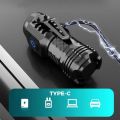 Three-Eyed Monster Mini Flash Super Power Flashlight Rechargeable Portable Outdoor Lighting Long-Range Powerful Flash Lights. 