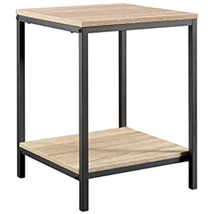 Square Wrought iron table with wooden top