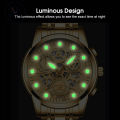 Vocoal Gold Top Brands Men Wristwatches Waterproof Luxury Golden Wrist Watch For Male Clock Gifts Three-Eye Decoration Watch Luminous Wrist Watches with Calendar For Men. 