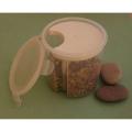 Transparent Plastic Food Storage Dispenser Airtight Container Jar 3 section SMALL. 